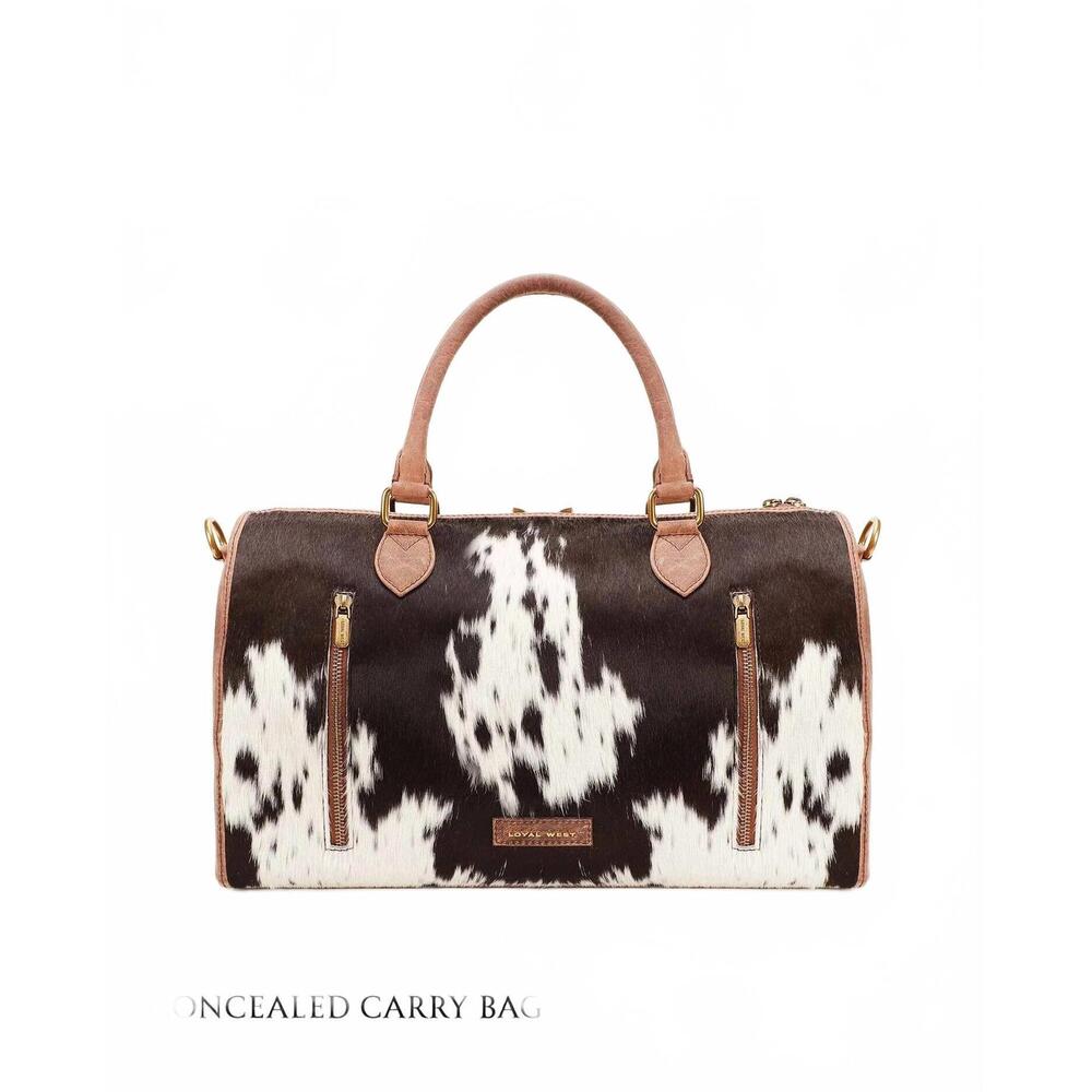 NEW LOYAL WEST women's standard medium duffle bag in cowhide and calfskin
